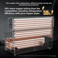 Réfrigérateur de présentation ouvert YINZHENG en acier inoxydable pour restaurant commercial, à trois températures et cinq niveaux, pour barbecue et commandes