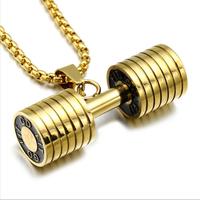 Collier pendentif haltère, collier de musculation, salle de sport, 2 tailles, 3 couleurs, collier haltère Crossfit, bijoux de fitness, acier inoxydable, chaîne