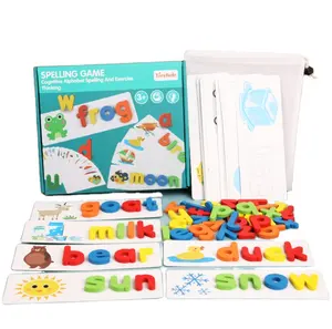 Montessori Leren Speelgoed Matching Letters Kids Alfabetten Blokken Spel Houten Spelling Speelgoed