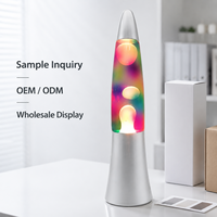 Lampe à lave rétro en alliage d'aluminium, lumière blanche chaude, veilleuse d'ambiance avec mouvement pour chambre à coucher et célébrations de Noël