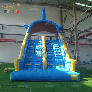 Tobogán Acuático Inflable WINSUN con Forma de Delfín, Doble Escalada Arqueada, Castillo Inflable Azul - Product Image 2