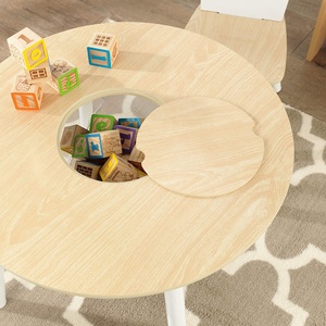 <span class=keywords><strong>Table</strong></span> de rangement <span class=keywords><strong>ronde</strong></span> en bois avec 2 chaises, meubles pour chambre d'<span class=keywords><strong>enfant</strong></span>, salle de jeux pour enfants - Product Image 5