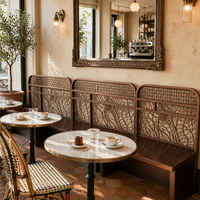 Meubles de restaurant personnalisés, table et chaise, coussin de banquette, sièges en acier inoxydable pour café, glacier
