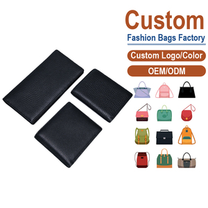 Elegante Set de Carteras Unisex de Cuero Pebble, Estilos Largo y Corto, Piel Genuina de Grano Superior, Cremallera Antirrobo para Profesionales Urbanos - Product Image 1
