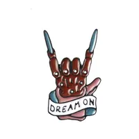 "Dream On" Woorden Broche Revers Denim Kraag Punk Shirt Muziek Band Rock Geïnspireerd Sieraden Gift Emaille Pins