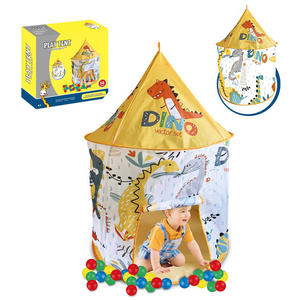Tente Château pour Enfants avec 50 Balles Océaniques, Pliable et Portable, Aire de Jeu Intérieure/Extérieure, Motif Dinosaure et Espace, Cadeau d'Anniversaire - Product Image 3