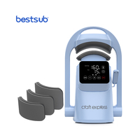 Presse à chaud automatique 3-en-1 BestSub Craft Express Easy Light Blue pour casquettes adultes et enfants 70cm 80cm 90cm