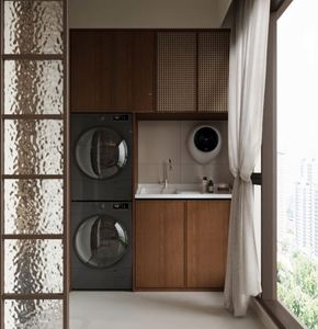 Armoires de lave-linge de balcon personnalisées, armoires de balcon personnalisées, ensembles de meubles de balcon - Product Image 5