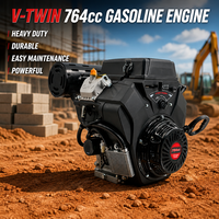 Moteur à essence V-Twin 764cc robuste et économique, résistant à la chaleur, facile d'entretien, pour découpeuse à béton et pompe de drainage minier