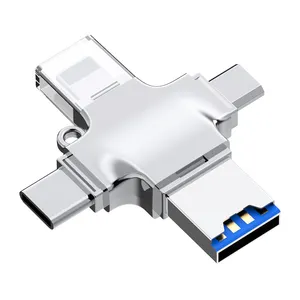 Pendrive USB tipo C personalizado, unidad Flash 4 en 1, 8GB, 16GB, 32GB, 64GB, 128GB
