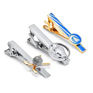 Wholesale Men Shirt Ties Golden Plating Cufflinks Tie Clip Set Custom Tie Bar ClipsためNecktie