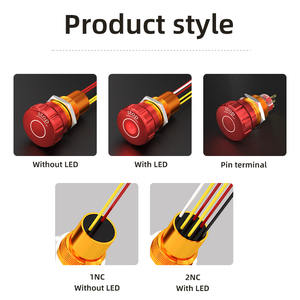 כפתור עצירת חירום עמיד למים IP67 22 מ\\\"מ 2NC עם 4 חוטים לטעינת רכב חשמלי, רובוט ומכונה - Product Image 3