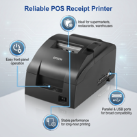 Imprimante d'étiquettes de reçus de caisse compacte à matrice de points Epson TM-U220B/TM-U220 avec découpe automatique