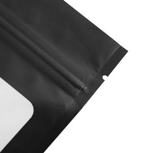 Custom Printed Frosted Resealable Matte Plastic Mylar <strong>Foil</strong> Zipper Bag hang Hole Black Stand up <strong>Pouch</strong> Packaging with Clear Window - Product Image 6