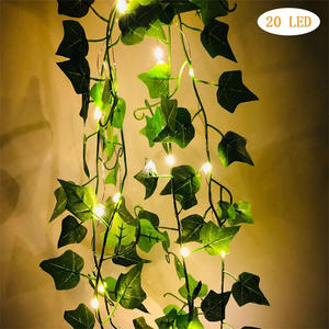 Guirlande <span class=keywords><strong>Fiary</strong></span> Lierre Vert Feuilles Avec Guirlande Lumineuse Led Pour Décoration De Chambre Mur Feuille De Lierre Artificielle Feuillage Guirlande Suspendue Plantes - Product Image 1