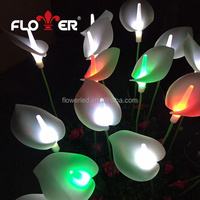 Lampu bunga Led bunga luar ruangan, lampu lili Calla buatan tegangan rendah IP68 untuk dekorasi pesta liburan