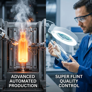 Botella de Vidrio Pequeña de Lujo de 50ml, 100ml, 150ml con Tapón de Corcho en Forma de T para Licores Premium, Vodka, Whisky, Ginebra - Product Image 3