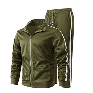 OEM Regular Fit hombres con capucha cremallera hasta invierno Casual sólido ecológico transpirable chándales Jogger conjuntos - Product Image 1
