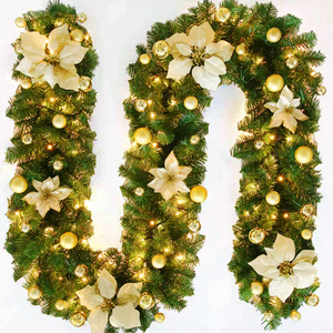 2.7M Màu Xanh Lá Cây PVC Nhân Tạo Cây Giáng Sinh Biểu Ngữ & Vòng Hoa LED Vòng Hoa Trang Trí Nguồn Cung Cấp Bên Cho Kỳ Nghỉ Trang Trí Nội Thất - Product Image 5