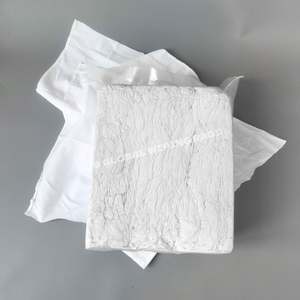 Chiffons en coton doux 100% recyclés, sans logo/impression, matière douce, chiffons en coton blancs pour usage industriel - Product Image 1