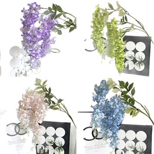 Fleurs artificielles en soie Yuan Nuo, glycine à branche unique, anti-rides, pour décoration de mariage - Product Image 3