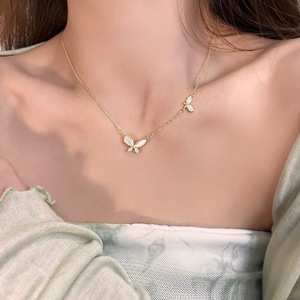 Colliers Papillon Œil de Chat Extravagants pour Femmes et Filles, Style Ins, Chaîne Plaqué Argent, Bijoux Cadeau - Product Image 2