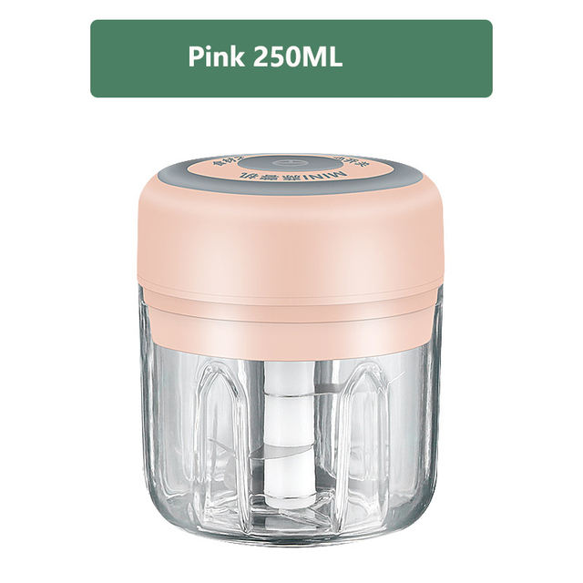 เครื่องบดกระเทียมไฟฟ้า 250ML (สีชมพู)