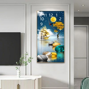 Reloj de Pared Moderno, Minimalista y Creativo, Multifuncional, de Porcelana de Cristal, con Pintura de Paisaje de Ciervos, Personalizable, Venta al Por Mayor - Product Image 5
