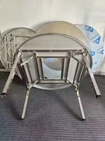 Gril à gaz Table ronde pliable pour barbecue Table de barbecue de restaurant en acier inoxydable Table de barbecue coréenne