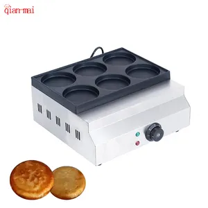 Máquina para hacer hamburguesas de alta calidad, 6 uds., placa redonda antiadherente de hierro fundido, máquina comercial para hacer hamburguesas