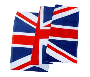 Factory Directly Factory custom cotton UK flag quick drying reactive printed holiday rectangle beach towels