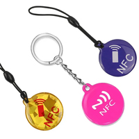 LOGO personnalisé 13.56MHz médias sociaux nfc étiquette époxy code QR étiquette de téléphone porte-clés MINI pièce étanche Rfid nfc étiquettes autocollant