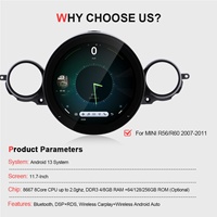 Navihua Nueva Actualización Autoradio de 11.7 Pulgadas con GPS y DVD para BMW MINI R56/R60 2007-2011