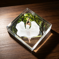 Bloque de Acrílico Personalizado de 2 cm de Grosor para Fotos, Impresión UV a Todo Color, Bloque de Acrílico Personalizado para Regalo, Recuerdo o Decoración de Escritorio