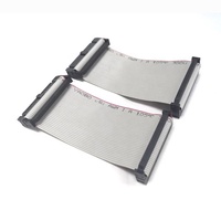 Câble de connexion PC IDC à sertir avec fil gris à bord rouge 2.54-26P vers tête femelle DB25P