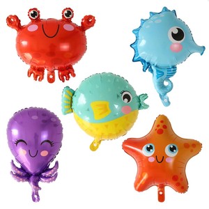 Globos de Helio con Forma de Animales Marinos, 5 Estilos, Lindos, de Dibujos Animados: Cangrejo, <span class=keywords><strong>Pez</strong></span> Burbuja, Caballito de Mar, Pulpo, Estrella de Mar, Venta al Por Mayor - Product Image 1