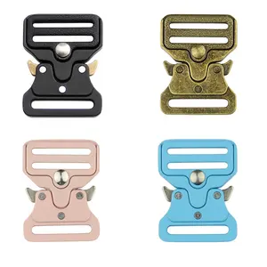low price 50mm metal quick release clips heavy duty dog collar quick release metal buckle with custom logo pet 20mm buckle