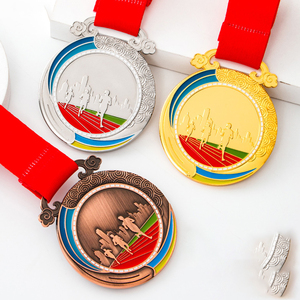 Alliage de zinc vierge bon marché, différentes formes 3D Gold Award Marathon Running Custom Gold Metal Sports Medals/ - Product Image 1