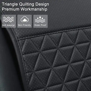 Housses de siège de <span class=keywords><strong>voiture</strong></span> en cuir PU de luxe Protecteurs universels pour sièges <span class=keywords><strong>avant</strong></span> avec motif Triangle <span class=keywords><strong>Housse</strong></span> de <span class=keywords><strong>protection</strong></span> de <span class=keywords><strong>voiture</strong></span> intérieure - Product Image 5