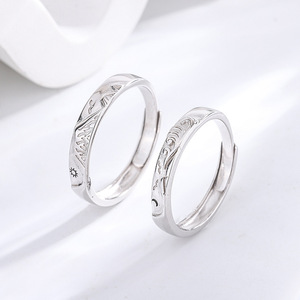 Bagues en argent sterling 925, mode, simplicité, bagues pour hommes et femmes, mariage, bagues ajustables en argent sterling 925 - Product Image 3
