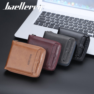 Baellerry Men's Short <b>Wallet</b> Pu Leather Zipper Multi Card <b>Holder</b> Everyday Use - Product Image 3