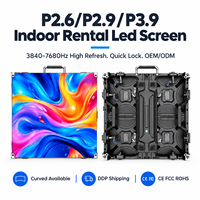 Écran LED de location extérieur P3.91 IP65 500x500mm en aluminium moulé sous pression, mur vidéo LED portable pour scène, concerts et événements