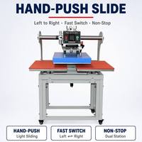Presse à chaud semi-automatique à deux stations 40x60 pour l'impression de t-shirts, transfert pneumatique 40x60, nouvel état, imprimante à plat