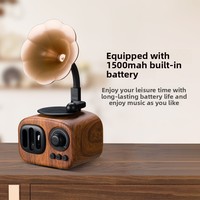 Tocadiscos AS90 Vintage Inalámbrico con Llamadas Manos Libres 5.4, Reproducción de Tarjetas USB, Sistema de Audio Mini Nostálgico