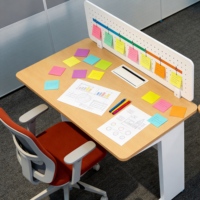 Structure de table de poste de travail informatique avec support de plateau en bois et trou pour passe-câbles pour zone de lecture de bibliothèque universitaire