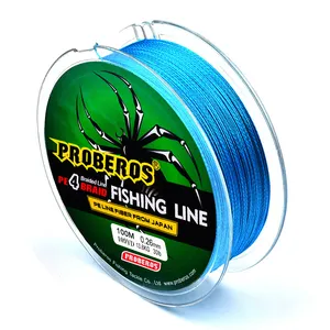 Новое поступление точно обработан 100 м 4 нити 5 видов цветов зеленая этикетка PE плетеная рыболовная леска из ПЭ