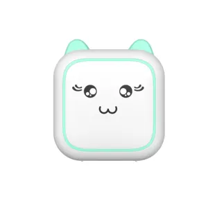 Mini impresora de etiquetas de gato lindo, impresora portátil térmica inalámbrica de 200DPI Android IOS con papel de 57x25mm
