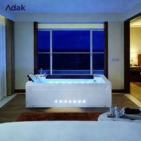 Baignoire autoportante rectangulaire Adak pour massage, baignoire acrylique portable d'intérieur avec drain, écologique, garantie 5 ans, facile à installer
