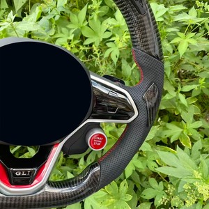 Volant en fibre de carbone avec LED compatible avec VW MK8 Touareg Variant GTD MK7 MK6 R-Line CC Jetta GTI <span class=keywords><strong>GTE</strong></span> R Polo Tiguan Passat Scirocco - Product Image 3