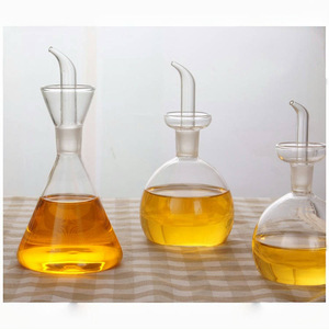 Botella de aceite de vidrio de borosilicato de alta calidad, tamaño personalizado, a prueba de fugas, redonda, para cocina, aceite, salsa, vinagre, aceite de oliva, venta al por mayor - Product Image 3